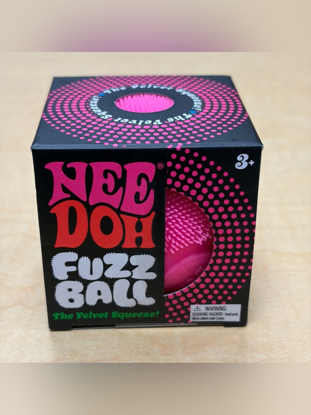 Schylling NeeDoh Fuzz Ball The Velvet Squeeze! Pink Squishy New